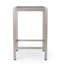 Table de bar d'extérieur en aluminium 43 po avec plateau en rotin PE, finition grise