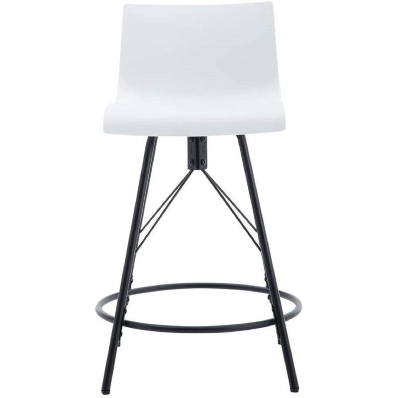 White Swivel Saddle Style Metal Counter Stools, Set of 4