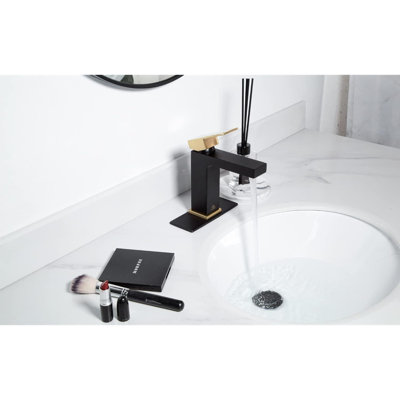 Robinet de lavabo vasque, robinet de lavabo à cuve simple à poignée simple avec ensemble de bonde escamotable