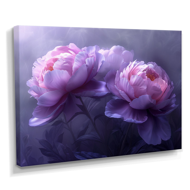 Solene - pivoines, impression d'art mural, Toile tendue, H 16 po x l 32 po