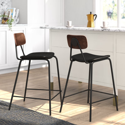 Buda Upholstered Counter Stool with Metal Frame