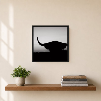Bull Set BW by Nathan Larson - Graphic Art on Canvas