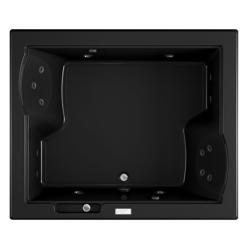 Fuzion® 71.75" Drop In/Undermount Whirlpool Bathtub, Black