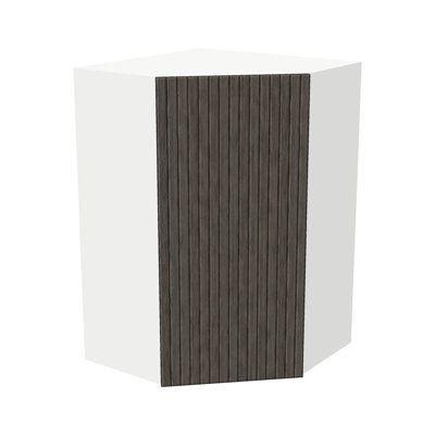 Kindwood Signature Reeded 24 W x 12 D Ready-to-Assemble Plywood Diagonal Corner Wall Cabinet