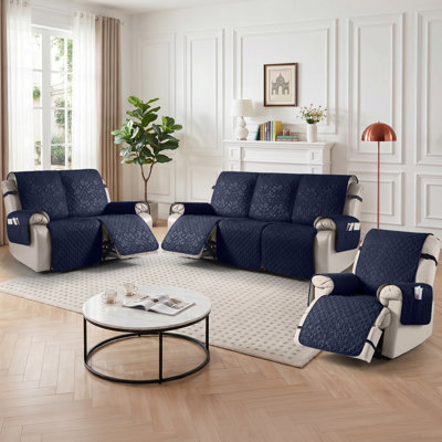 100% Waterproof 1-2-3 Seat Sofa Slipcover, Couch Cover with Non-Slip Granules Side Pockets, Machine Washable Kid Pet Friendly Sofa Cover Furniture Protector