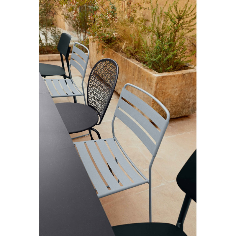 Surprising Outdoor Dining Side Chair, Anthracite