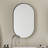 20X34 Inch Oval Recessed Bathroom Storage Cabinet, Matte Black Metal Frame, Adjustable Shelves, Material Frame Wall Oval, With Mirror And Finish-1038394682