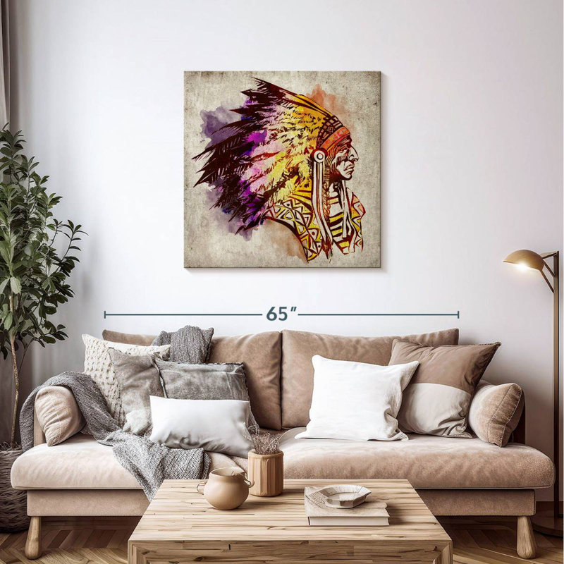 Lelar American Indian Chief, 36" H x 36" W