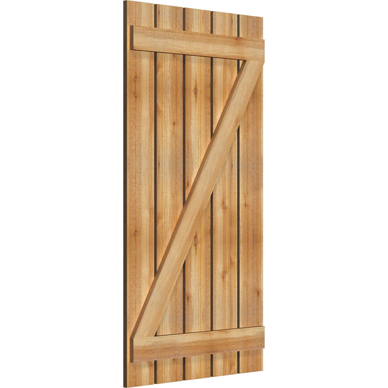 Volets espacés de 5 3/8 po avec barre en Z, cèdre rouge de l'Ouest TimberCraft (par paire), 28 7/8 po, 54 po
