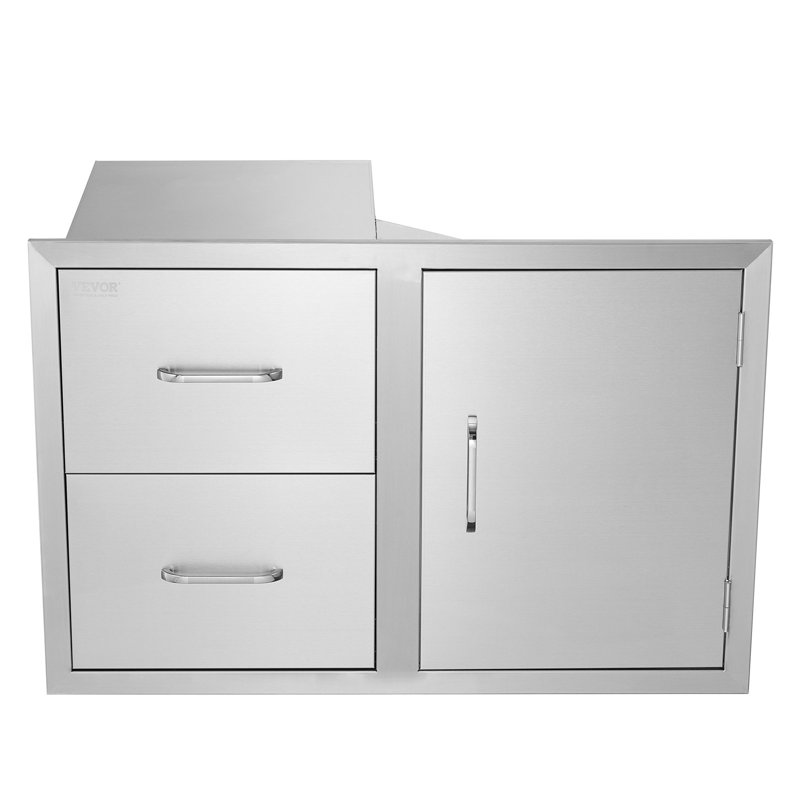 Combinaison de porte et de tiroir 33 po en acier inoxydable