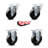 4 Piece Rubber Swivel Top Plate Caster Set with 2 Rigid