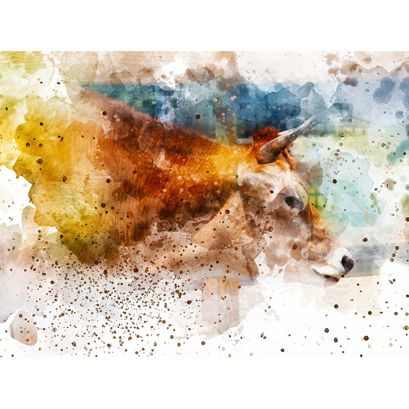 «Boulden Cow I on Canvas» par Chamira Young, reproduction, H 12 po x l 16 po