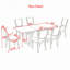 Ensemble de salle à manger 7 pièces rectangulaire avec table extensible, 6 chaises rembourrées à dossier incurvé pour salle à manger-132275904