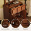 Buffet 2 pièces moderne en bois brun avec tiroirs et armoires