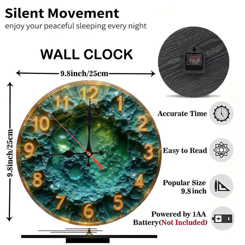Horloge verte avec chiffres