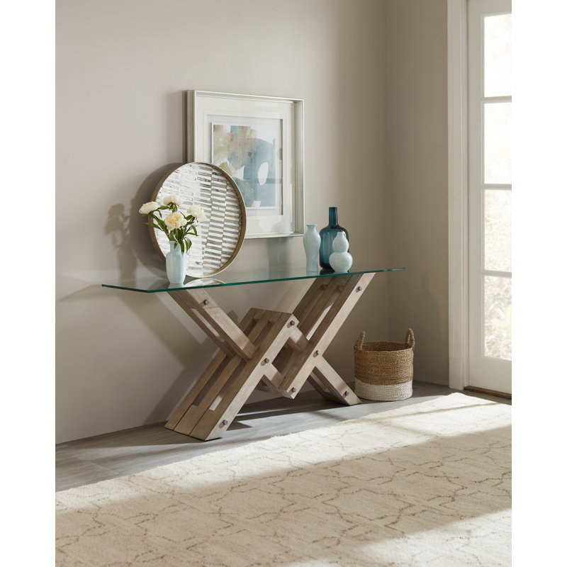 Affinity 70" Glass Top Accent Console