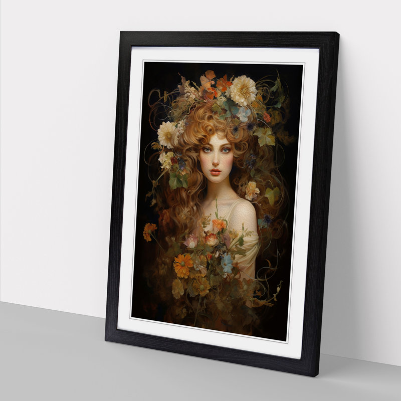 XYZ-FRM-V1223-1683 Wildflowers Baroque 1 Piece Single Picture Frame Wall Art, 64cm H x 46cm W x 2cm D, Black