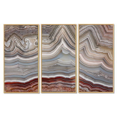 «The Polished Cut Of Agate», ensemble de 3 toiles encadrées