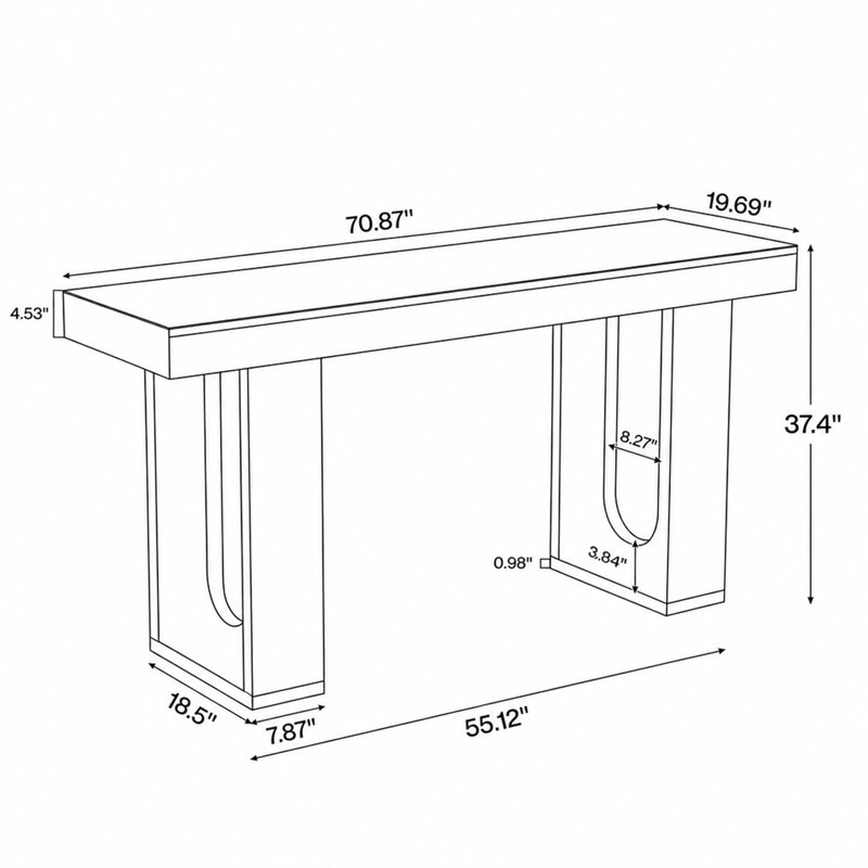 Table de bar 70,9 po, Noir