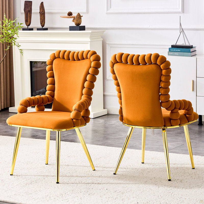 Ensemble de 2 chaises de salle à manger Puffy, Orange