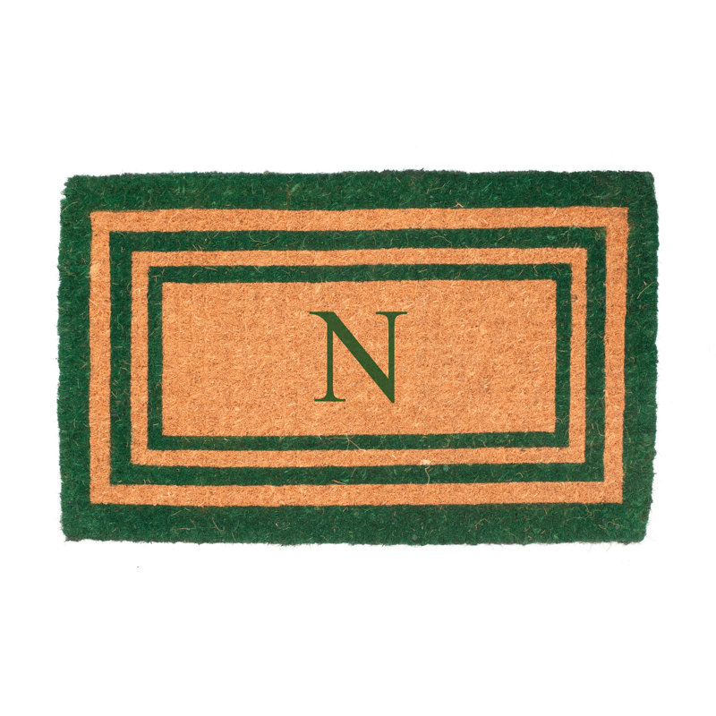 Tapis de porte d’extérieur en forme de fait main rectangulaire Stansfield, N, Rectangle 2 pi 6 po x 4 pi