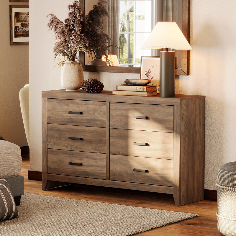 Ensemble de commode et table de chevet 3 pièces pour chambre à coucher, Brun