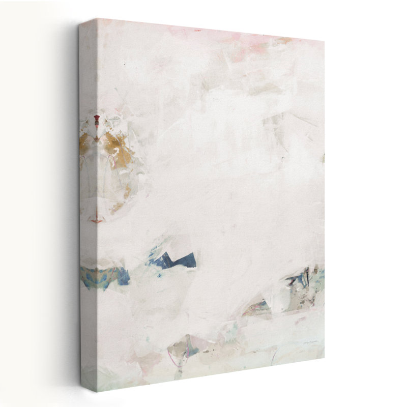 Faire de la place pour quelque chose de nouveau neutre - art abstrait bleu crème gris, H 24 po x l 16 po