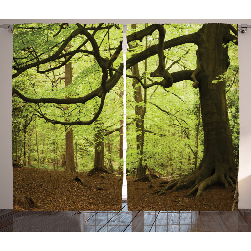 Woodland Semi-Sheer Rod Pocket Curtain Panels, 54" x 84"