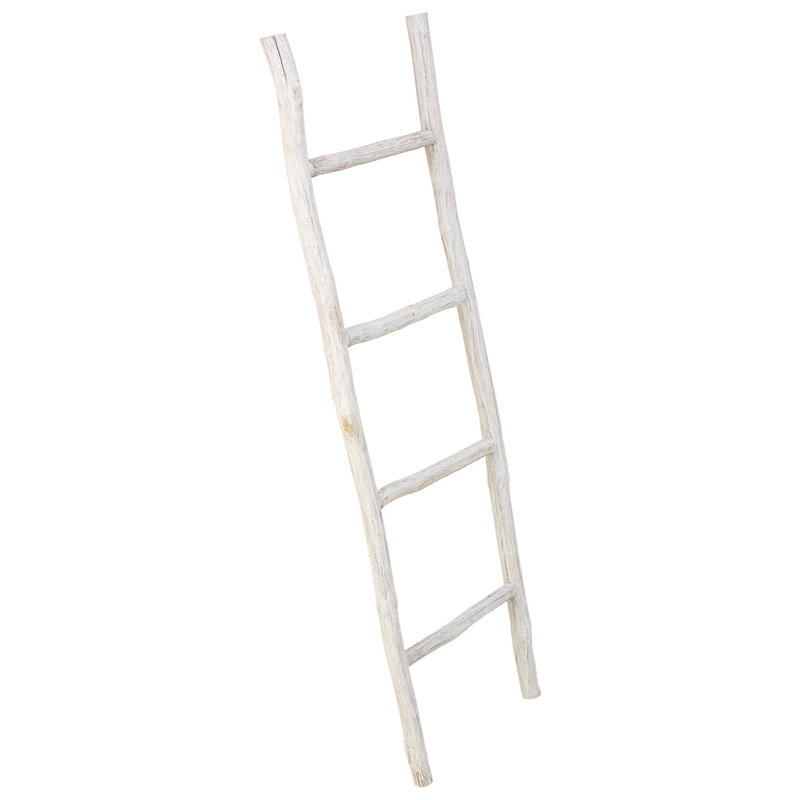 WHITE WOODEN SHELF LADDER