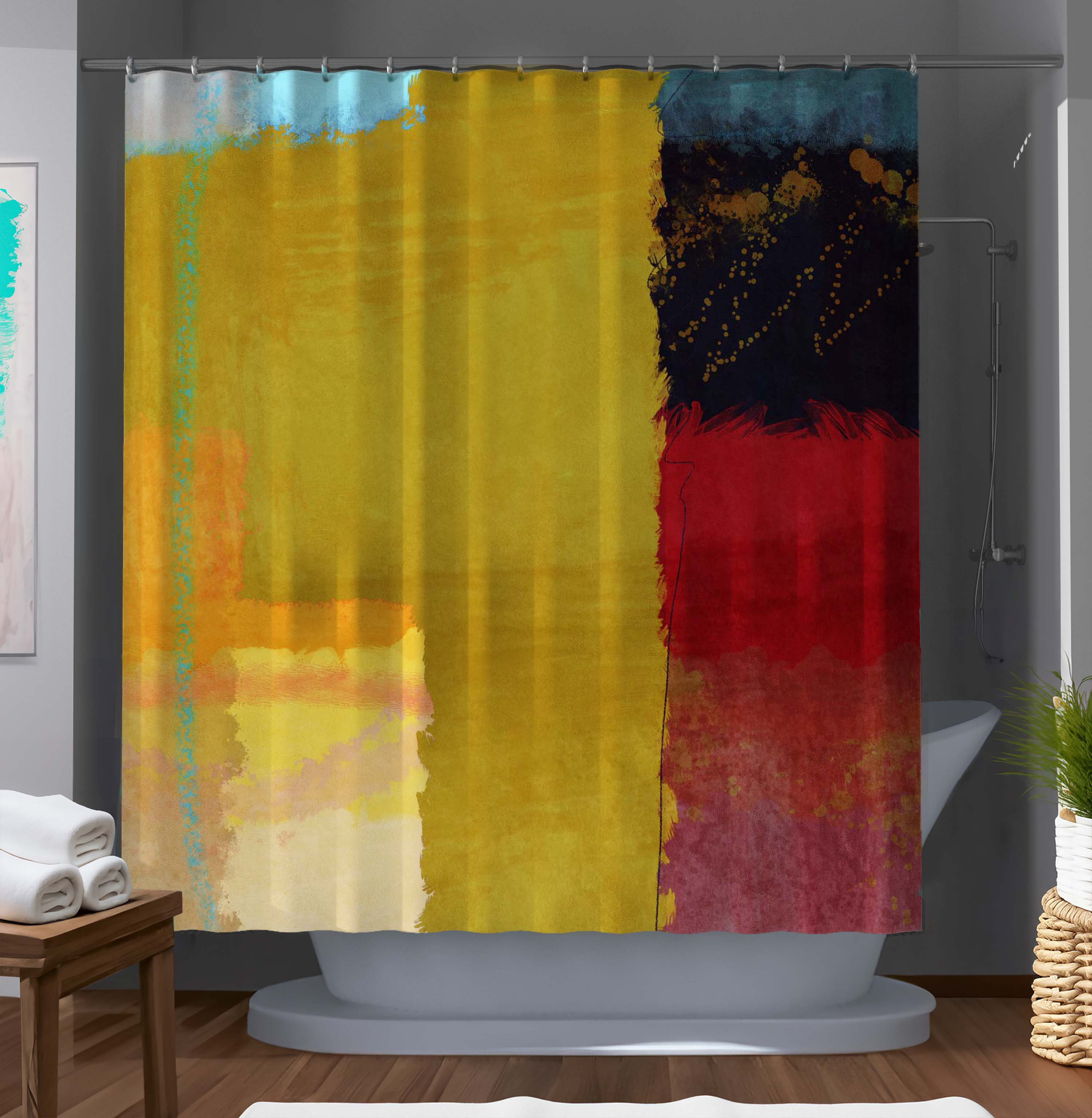 East Urban Home Divya Abstract Shower Curtain Wayfair