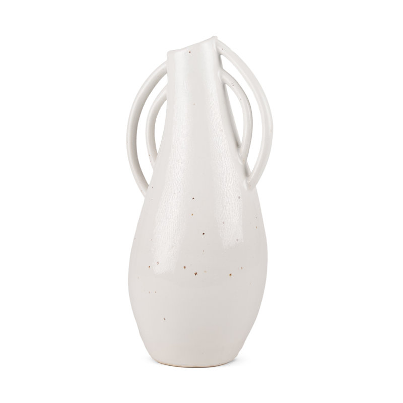 Vase de table 14 "en céramique blanc cassé Amphora