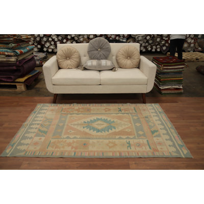 Tribal Wool Kilim Vegetable Dye Rug 4x6