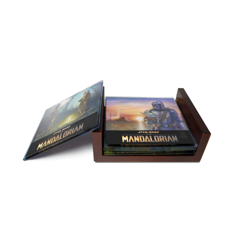 (Symboles) Ensemble de sous-verres en verre Starfire, Star Wars / La collection Mandalorian 3