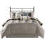 Édredon pour grand lit 7 pièces Ridge - Chevron neutre, tissu écossais Buffalo, lavable à la machine, coussins décoratifs, jupe de lit, tissu à chevrons, rembourrage, comprend édredon, taies décoratives, coussins et-117409824-117409821