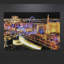 Art mural en verre trempé, Las Vegas Strip Cityscape at Night, 60 po x 40 po
