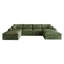 Canapé modulaire en velours côtelé vert de 135 pouces avec structure double couche, coussins amovibles et aucun assemblage requis pour un confort polyvalent-2000544294-2000544295-2000544312