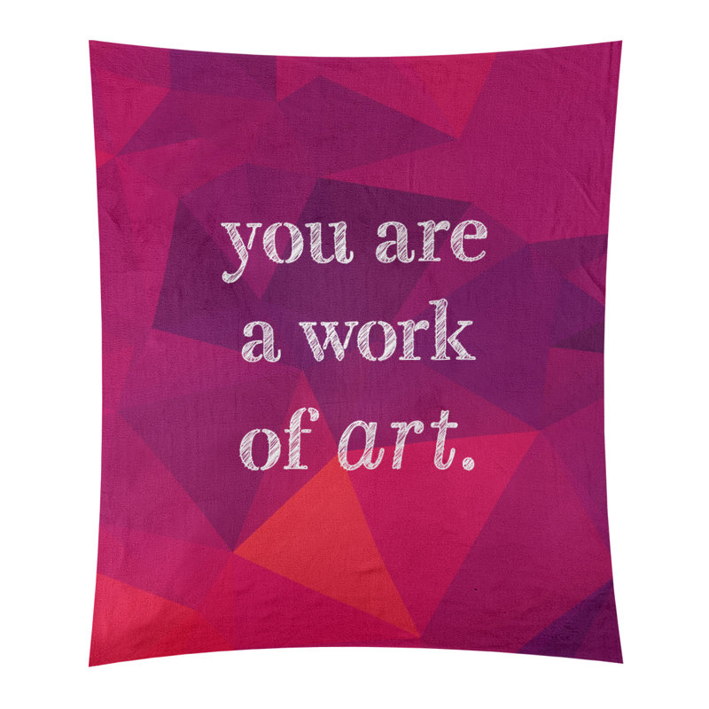 Tapisserie de travail faux pierre de polyester d’art sur les citations, H 104 po x l 88 po, Rubellite