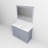 Dark Grey Single Bath Vanity 48 in. W x 22 in. D, White Quartz Top, White Square Sink, and 46 in. Mirror