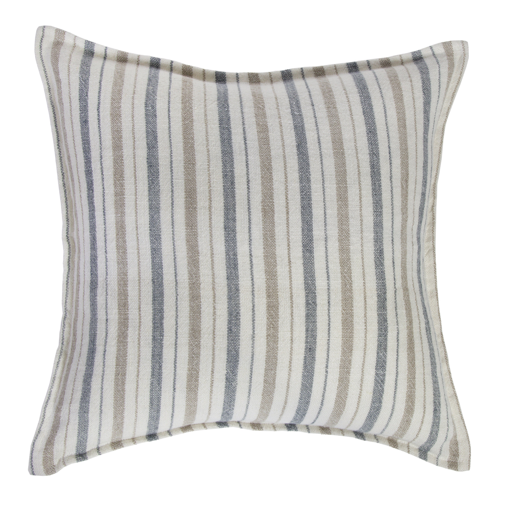 Naples Striped Linen Throw Pillow, Square, 20" x 20"