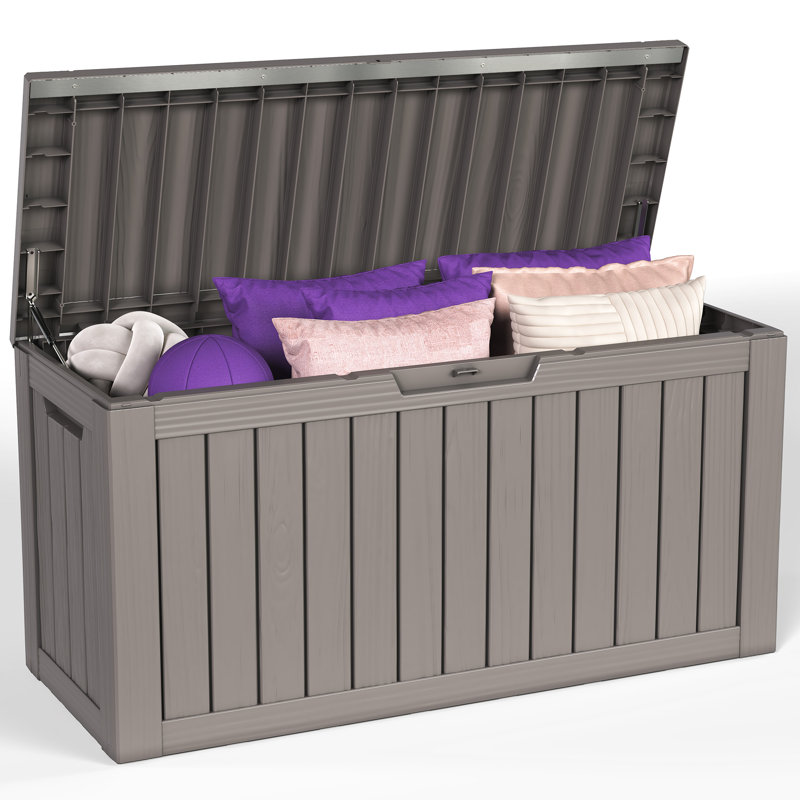 Boîte de rangement pour terrasse 80 gallons, Brun