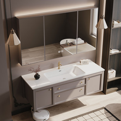 French retro-style light luxury bathroom cabinet
