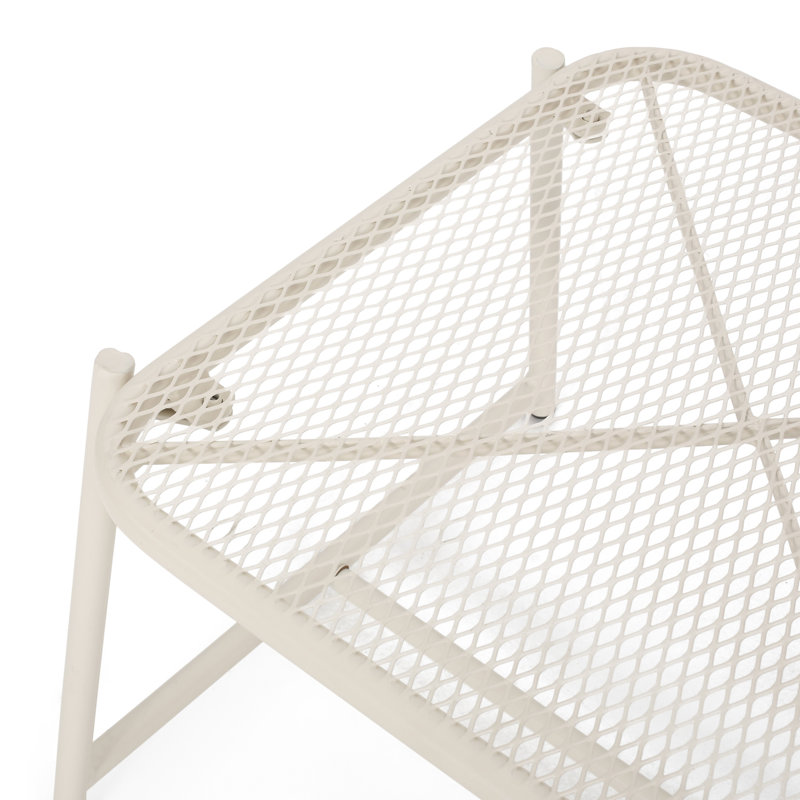 Modern 13.53" H, White Mesh Top For Outdoor, 20"W X 18.05"D Top, 20" 18.05