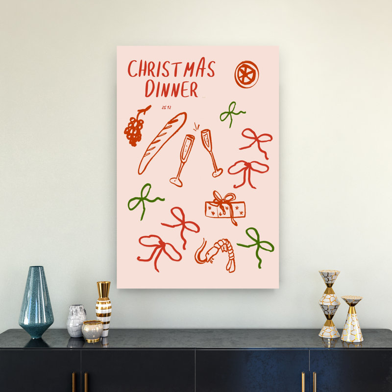 «Christmasdinner», reproduction d'art murale contemporaine, 36" H x 24" W