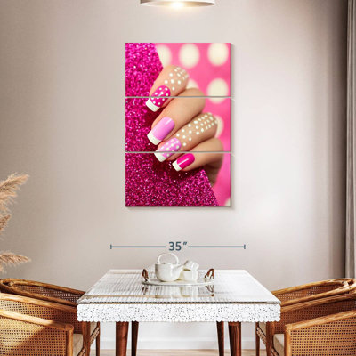Dotted Pink Nails
