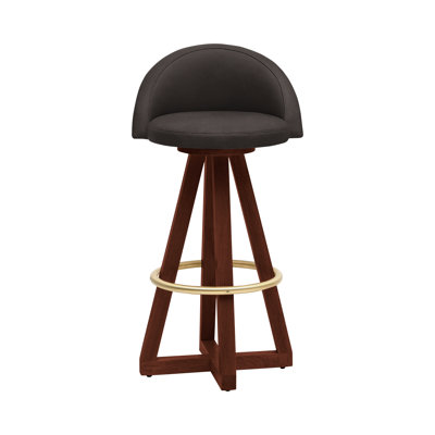 X3 Swivel Upholstered Stool with Solid Wood Frame