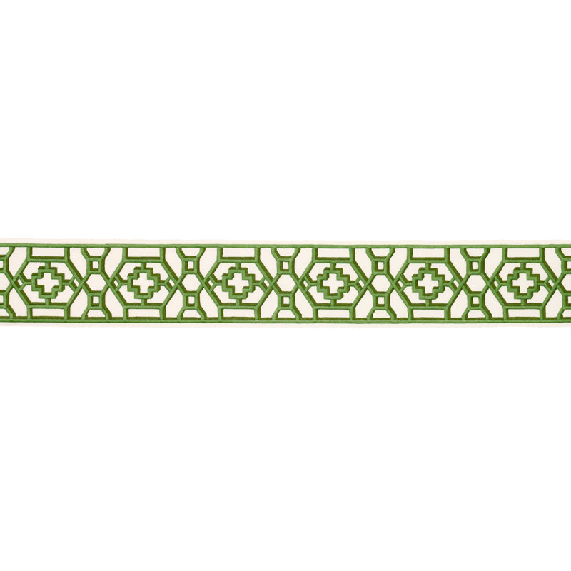 Schumacher x Mary McDonald Zanzibar Trellis Tape, Jade
