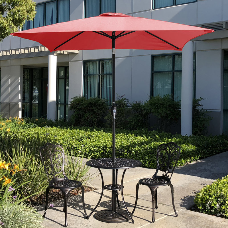 Parasol carré en polyester 78 po Marla, Inclinaison manuelle, Rouge