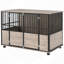 Mobilier pour cage de chien, table de bout décorative pour chenil pour chien avec portes doubles, cage multi-usages pour petits et grands chiens jusqu'à 88 lb