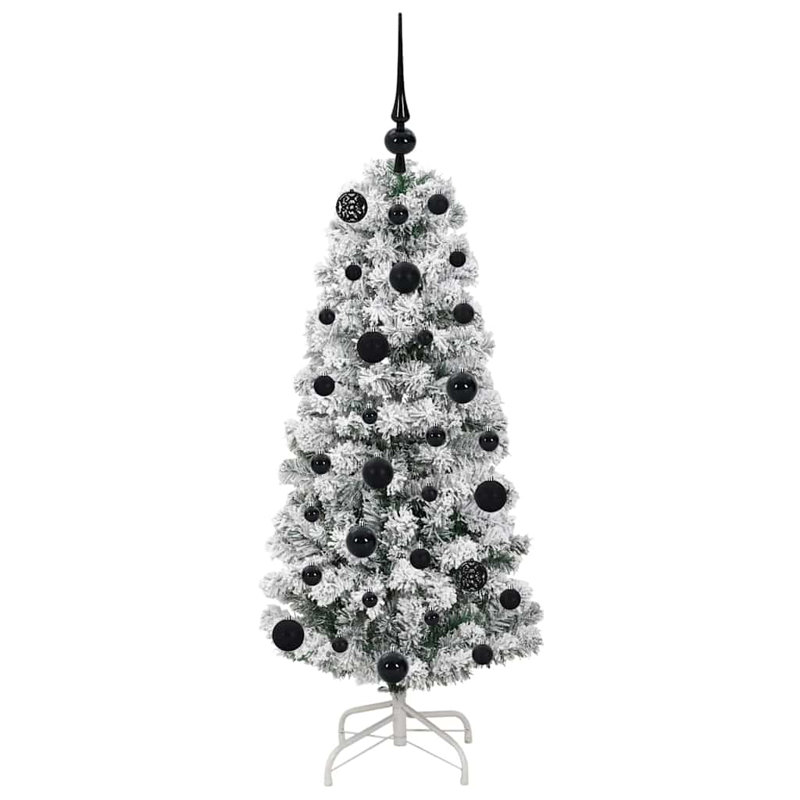 Artificial Hinged Christmas Tree Green and white, 3.94 ft
