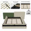 Très grand lit avec revêtement lisse et compartiments de rangement spacieux, odeur moderne beige - sans sommier